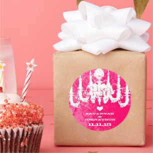 Sticker Rond Chandelier Vintage Fuchsia Pink Choisissez la coul