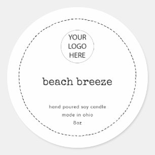 Sticker Rond Chandelle à bordure noire moderne Cosmétique Votre