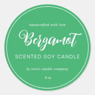 Sticker Rond Chandelle Chic Calligraphie Vert Soy Maison