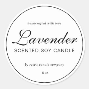 Sticker Rond Chandelle de Soy Chic Calligraphie noir blanc