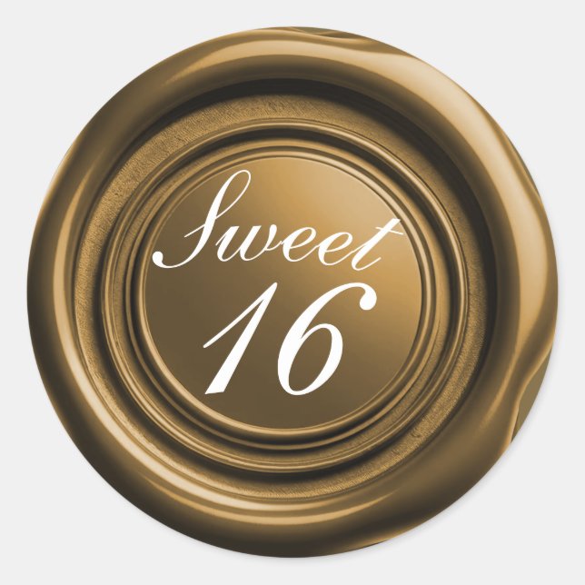 Sticker Rond Chandelle d'or foncé cire de phoque Douce goutte 1 (Devant)