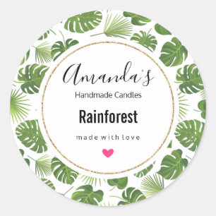 Sticker Rond Chandelle Motif Feuille verte