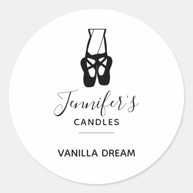 Sticker Rond Chandelles en Ballet Noir Cute / Savon (Devant)