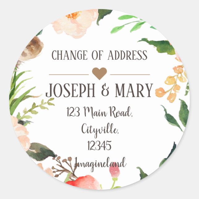 Sticker Rond Changement d'adresse (Devant)