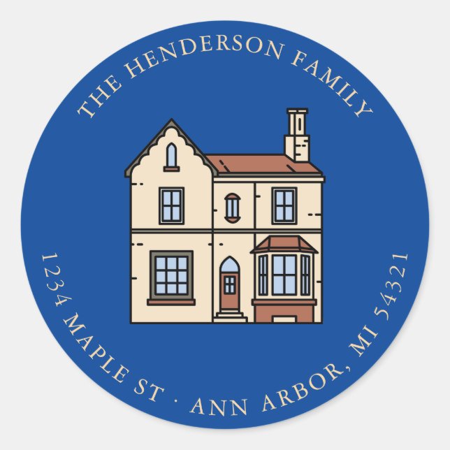 Sticker Rond Changement d'adresse moderne Faire-part de déplace (Devant)