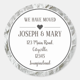 Sticker Rond Changement de papier d'adresse broyé