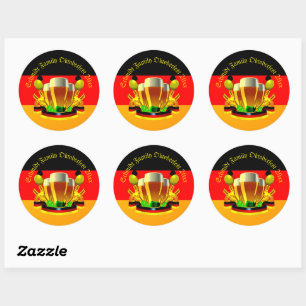 Sticker Rond Changer l'année de texte Octoberfest 20xx Lunettes