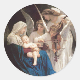 Sticker Rond Chanson des anges, William-Adolphe Bouguereau