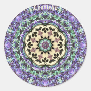 Sticker Rond CHANTELLE ~ ABALONE ~ Paua Shell Kaleidoscope
