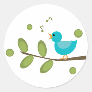 Sticker Rond Chanter un oiseau chanteur