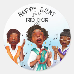 Sticker Rond Chanteur afro-américain