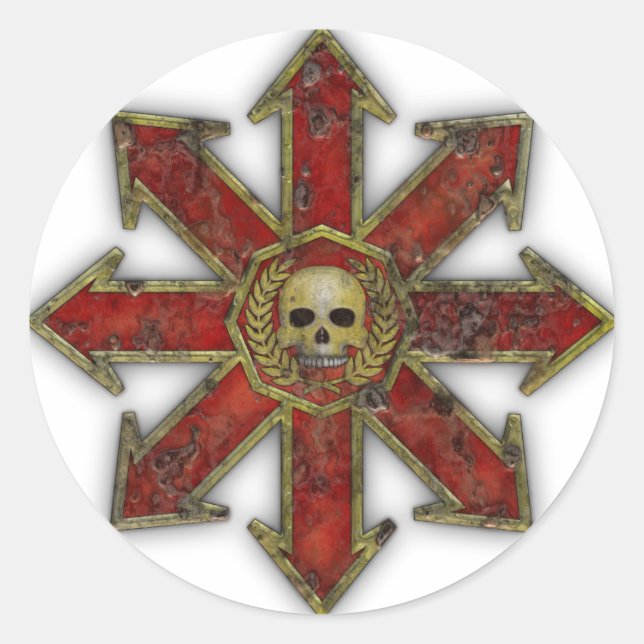 Sticker Rond Chaos - Rouge (Devant)