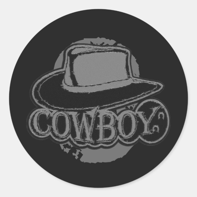 Sticker Rond Chapeau cowboy! (Devant)