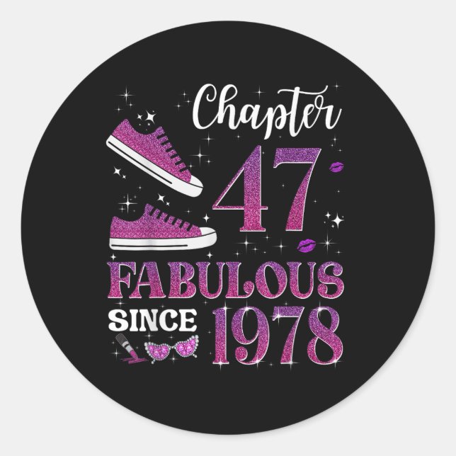 Sticker Rond Chapitre 47 Fabuleux depuis 1978 47e anniversaire  (Devant)