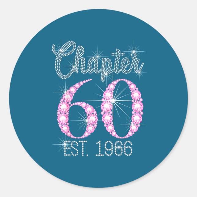 Sticker Rond Chapter 60 Est 1966 Happy 60th Birthday Gift  (Devant)