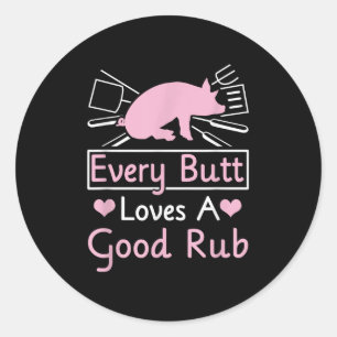 Sticker Rond Chaque Beurre Aime Un Beau Boeuf Porc Barbecue