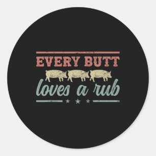 Sticker Rond Chaque Bouton Aime Un Fumeur De Pitmaster Rub Gril