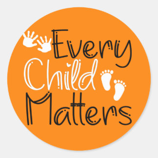 Sticker Rond Chaque enfant compte, Orange Orange Day