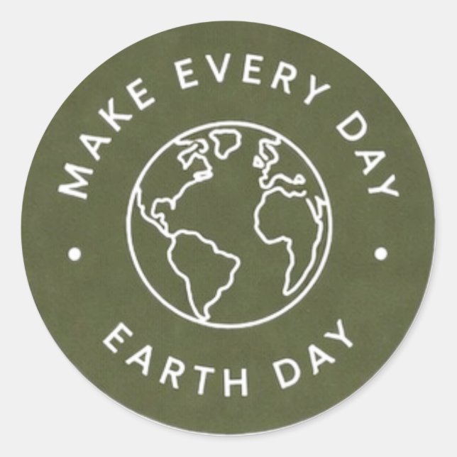 Sticker Rond Chaque jour, Jour de la Terre (Devant)