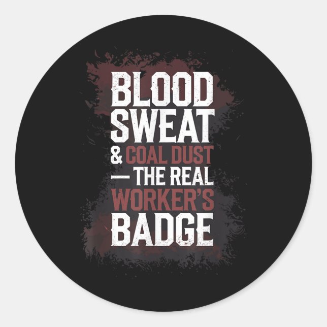 Sticker Rond Charbon Miner Mines souterraines Casquette dur Foo (Devant)