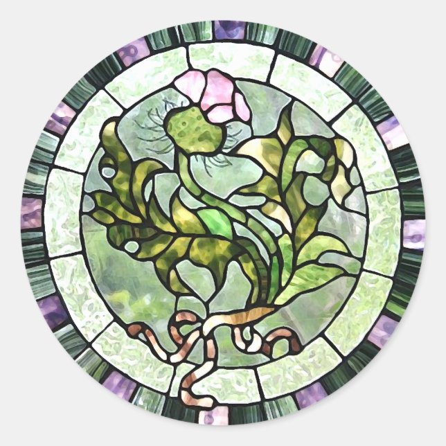 Sticker Rond Chardon écossais (Devant)