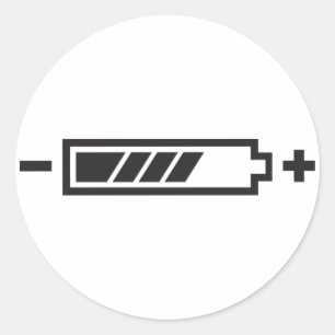Sticker Rond Chargé - électrique hybride solaire de batterie