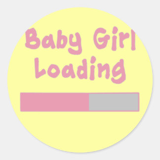 Sticker Rond Chargement de la petite fille