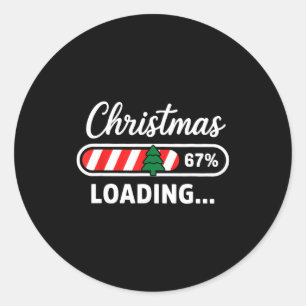 Sticker Rond Chargement de Noël 67% Drôle 6 7 Mème Xmas Gen Alp