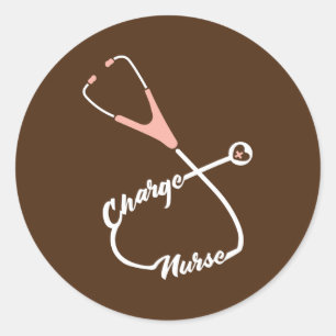 Sticker Rond Charger Infirmière Stethoscope Infirmière