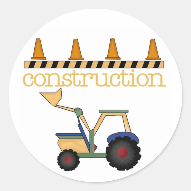 Sticker Rond Chargeur de regroupement de construction (Devant)