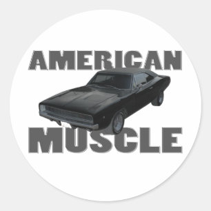 Sticker Rond Chargeur d'esquisse 1968 r/t muscle américain