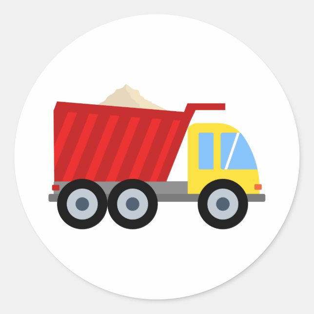 Sticker Rond Chariot de la partie de construction Anniversaire (Devant)