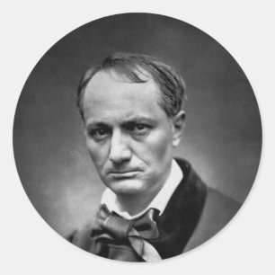 Sticker Rond Charles Baudelaire - Photo Vintage 1878