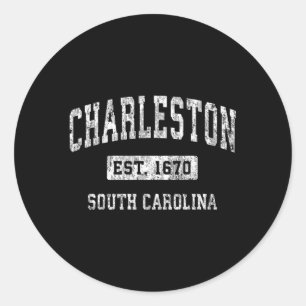 Sticker Rond Charleston Caroline du Sud Sc Sports Établis