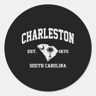 Sticker Rond Charleston Caroline du Sud Sc State Style sportif
