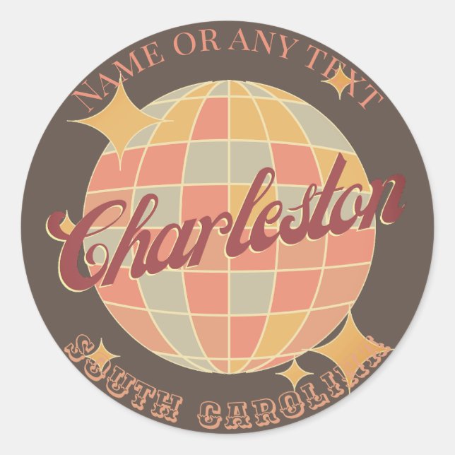 Sticker Rond Charleston City Caroline du Sud (Devant)