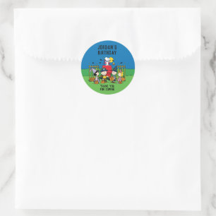 Sticker Rond Charlie Brown et Gang Halloween fête d'anniversair