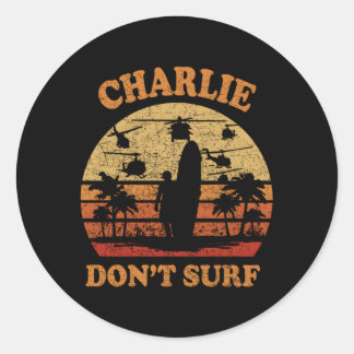 Sticker Rond Charlie Ne Surf Pas La Guerre Militaire Au Vietnam
