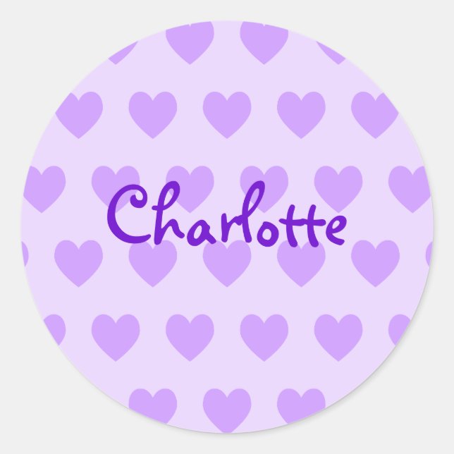 Sticker Rond Charlotte en violet (Devant)