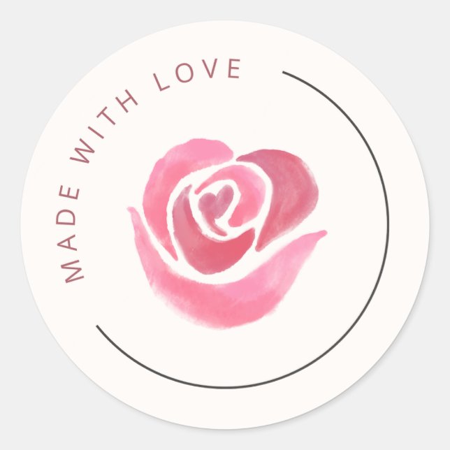 Sticker Rond charmant rose fleuriste classique collant rond (Devant)