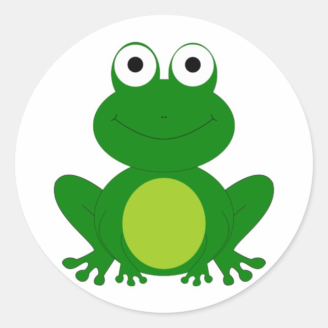 Sticker Rond Charmante grenouille caricature (Devant)