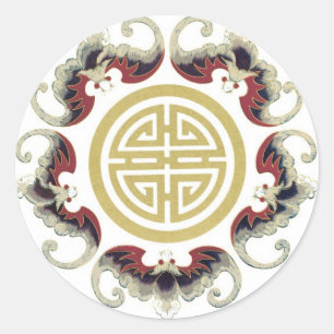 Sticker Rond Charme chinois de Lucky Longevity