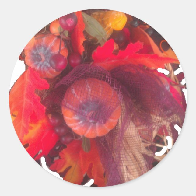 Sticker Rond Charme d'automne confortable - Décor et cadeaux d' (Devant)
