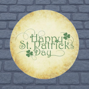 Sticker Rond Charme irlandais vintage Bonne St Patrick's Day