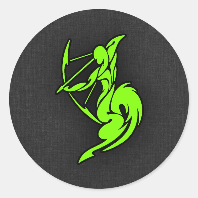 Sticker Rond Chartreuse, Neon Green Sagittarius (Devant)