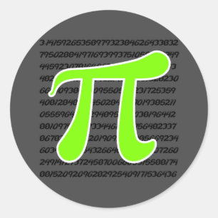 Sticker Rond Chartreuse, symbole Neon Green Pi