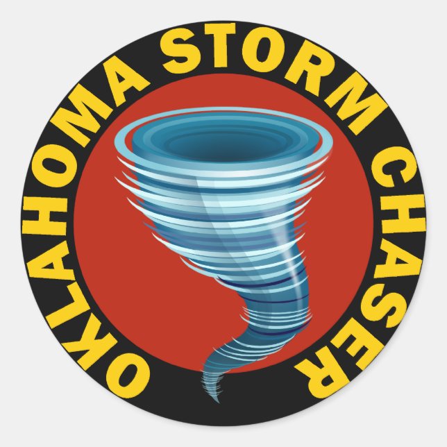 Sticker Rond Chaser de tempête de l'Oklahoma (Devant)