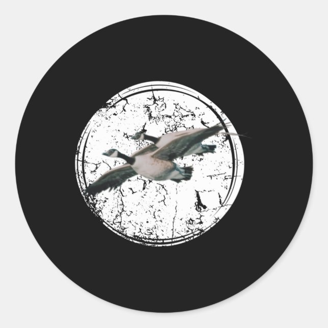 Sticker Rond Chasse à l'oie au Canada Chasse à l'oie (Devant)