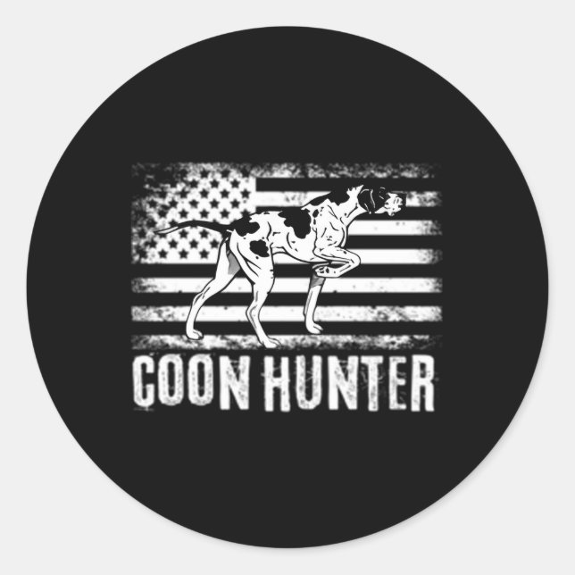 Sticker Rond Chasse au raton laveur Chasse au cocon Chasse au c (Devant)