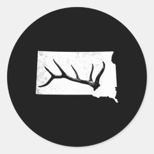 Sticker Rond Chasse au wapiti Elkaholic Antler Funny Chasseur d